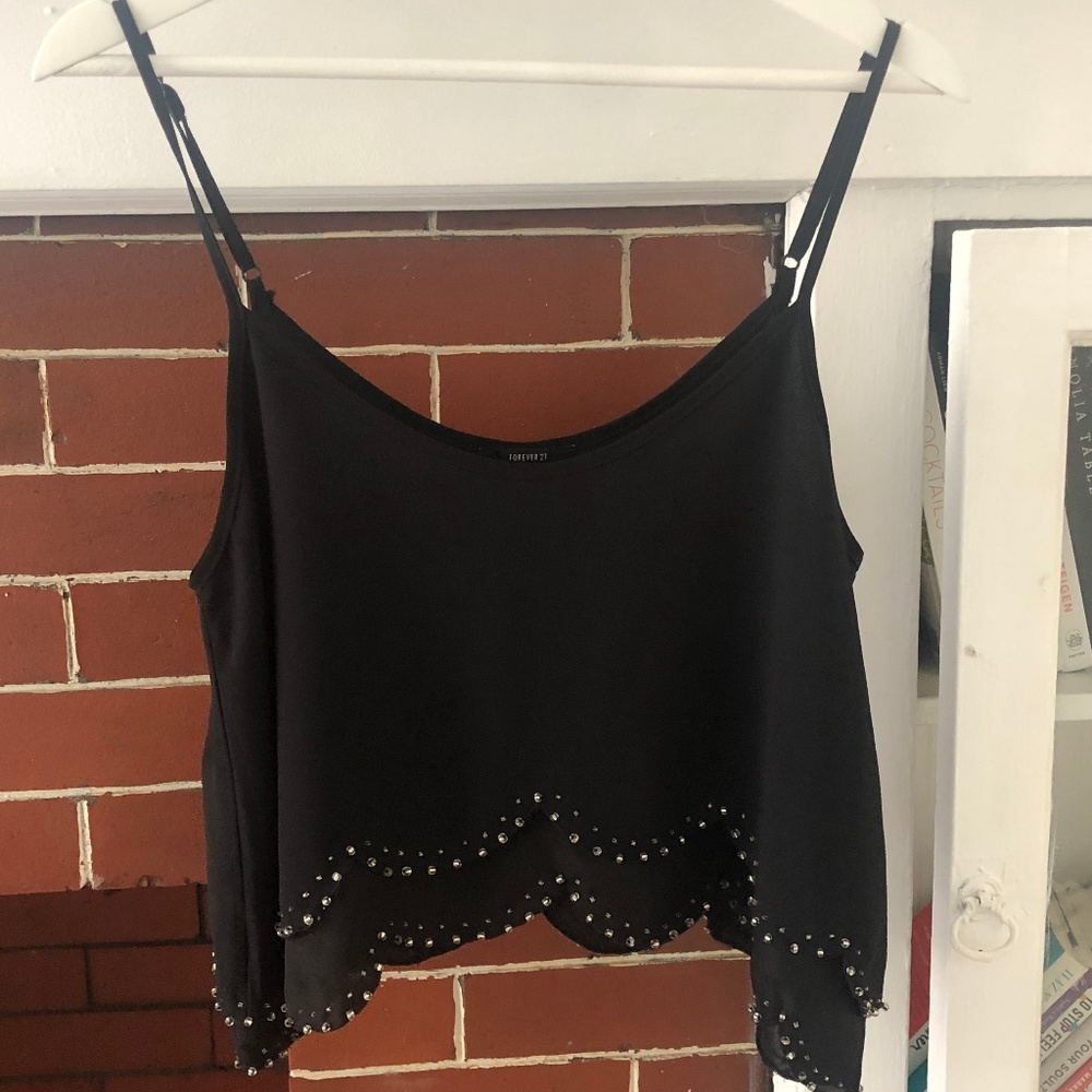 Scallop Beaded Edge Crop Top